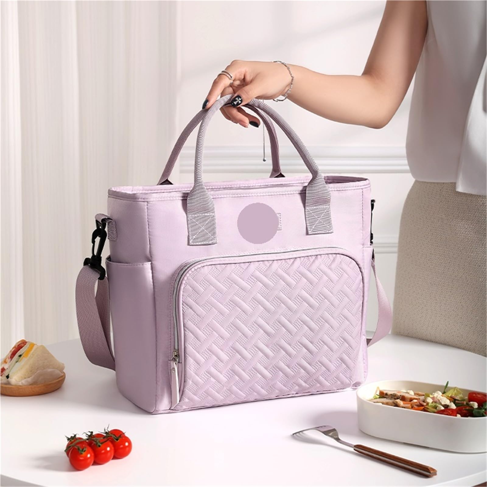 Plecak kempingowy, Przenośna termiczna skrzynka na żywność, wodoodporna, biurowa chłodziarka, lunchbox, izolowana obudowa(Black)