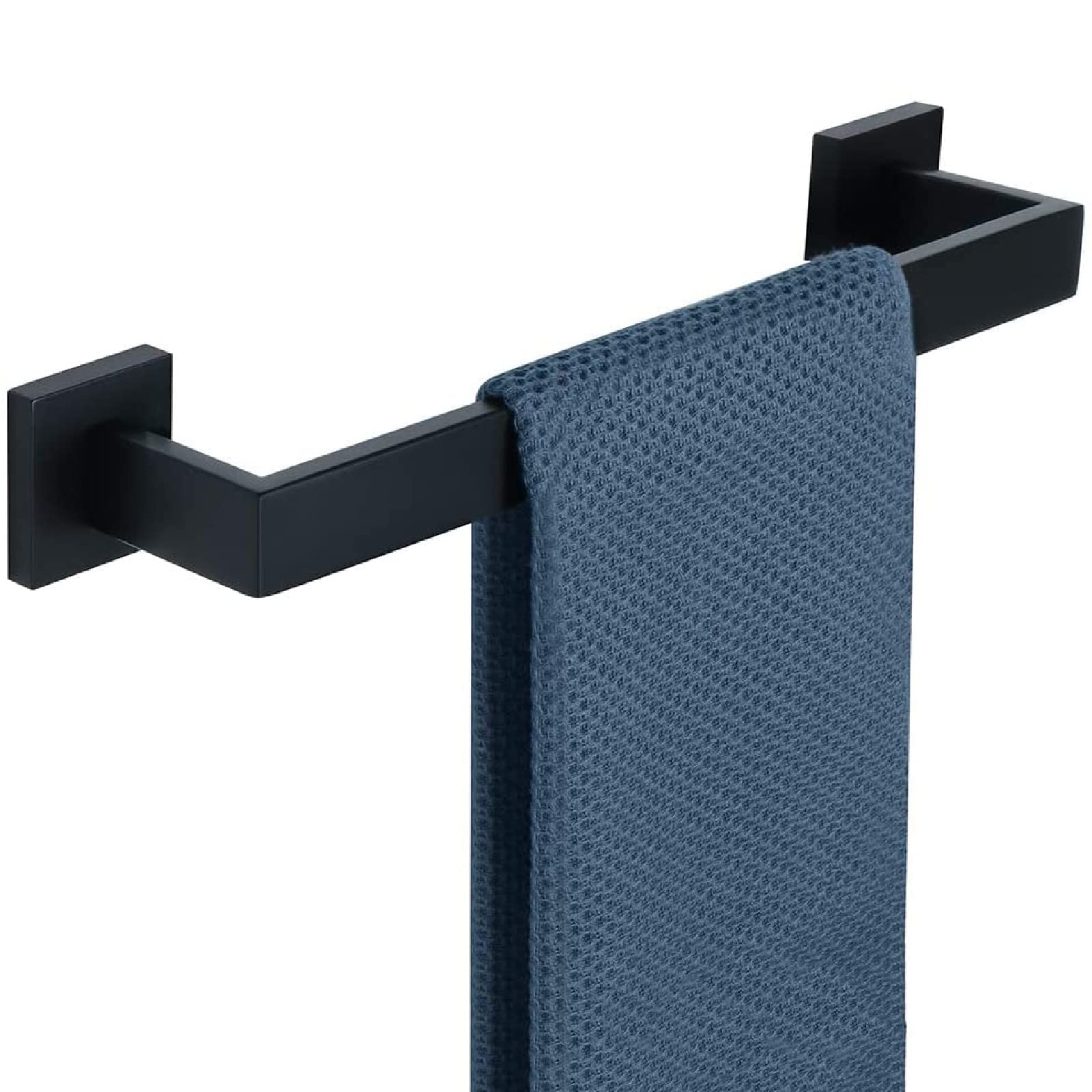 BEAUTYMISC Towel Rails Wall Mounted Bathroom Towel Holder 60CM Towel Bar, 304 Stainless Steel Matte Black Finish, for Bathroom Kitchen(Horizontal Bar)