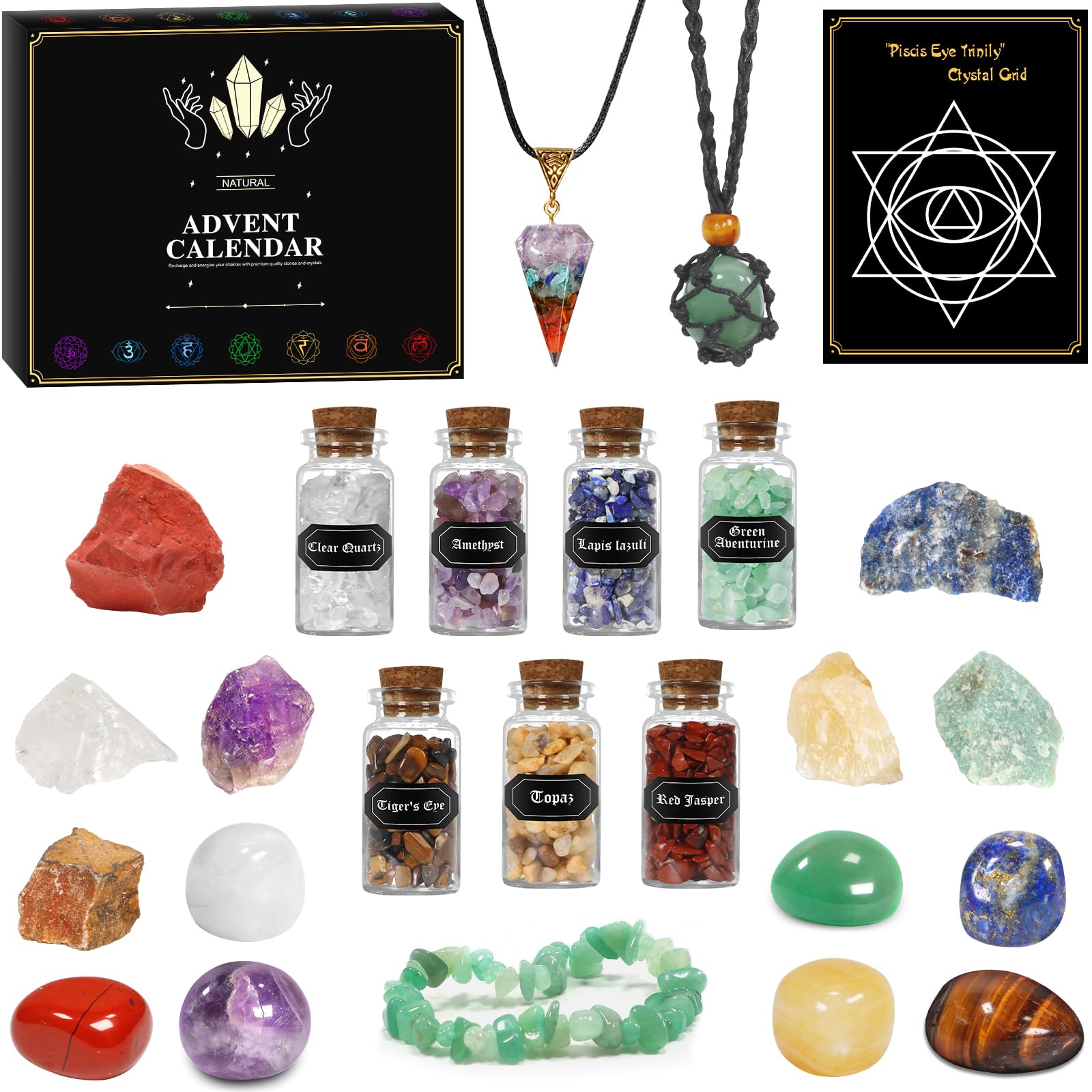 Calendario de Adviento 2025 Minerales Piedras Preciosas para Mujer Hombre