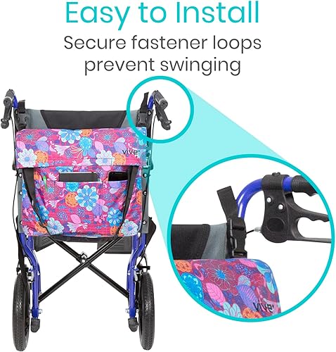 Miniatura 7 de Bolsa para silla de ruedas, Floral púrpura