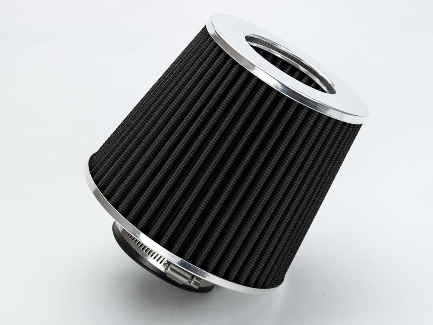 BLACK 3.5" 89 mm Inlet Truck Air Cone Replacement Performance Washable Clamp-On Dry Air Filter (8" Tall)