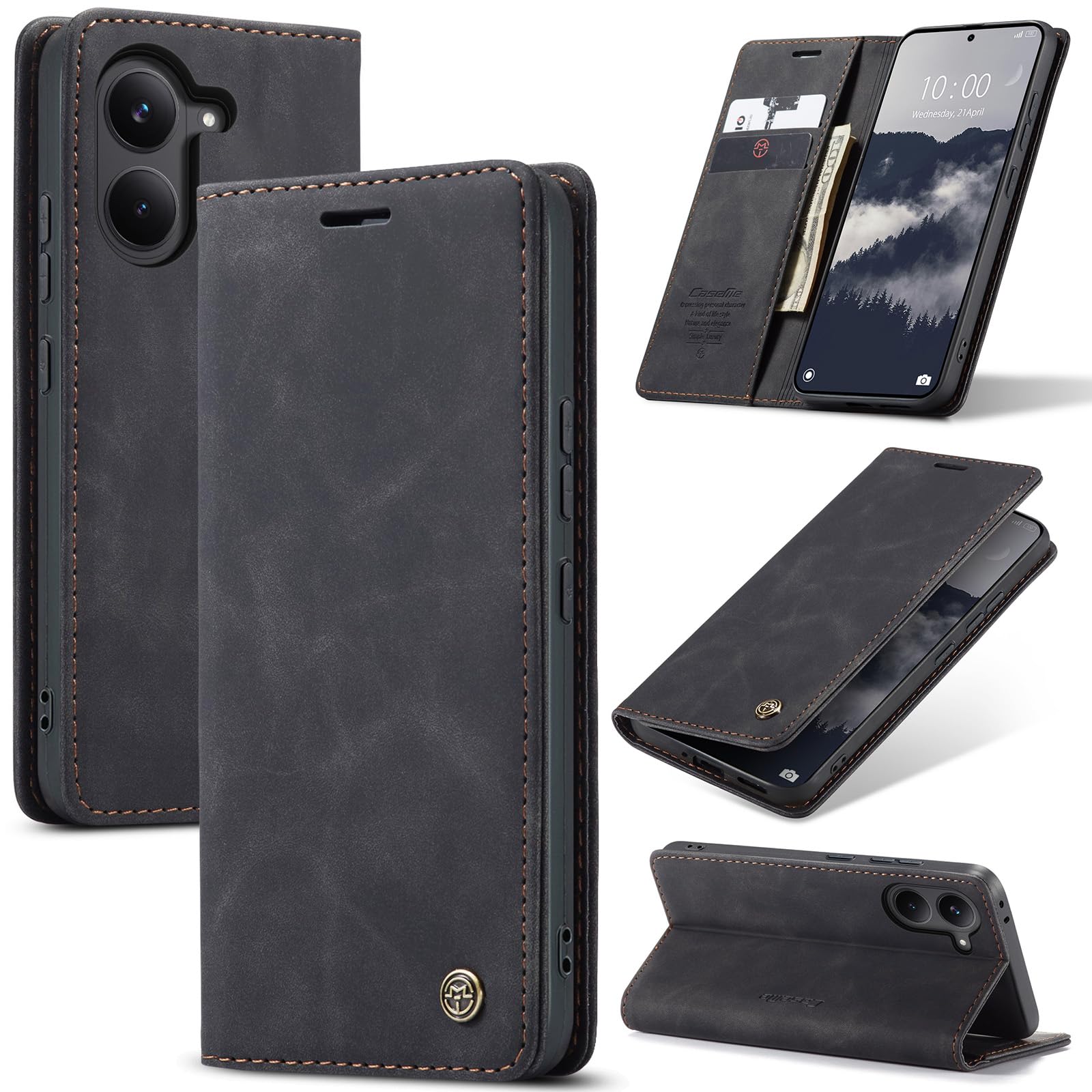Azororo Cover per Xiaomi Poco X8 Pro 5G, Premium PU Pelle Custodia, Magnetica Carta Fessura Portafoglio Case, Flip Cavalletto Custodia per Xiaomi Poco X8 Pro - Nero