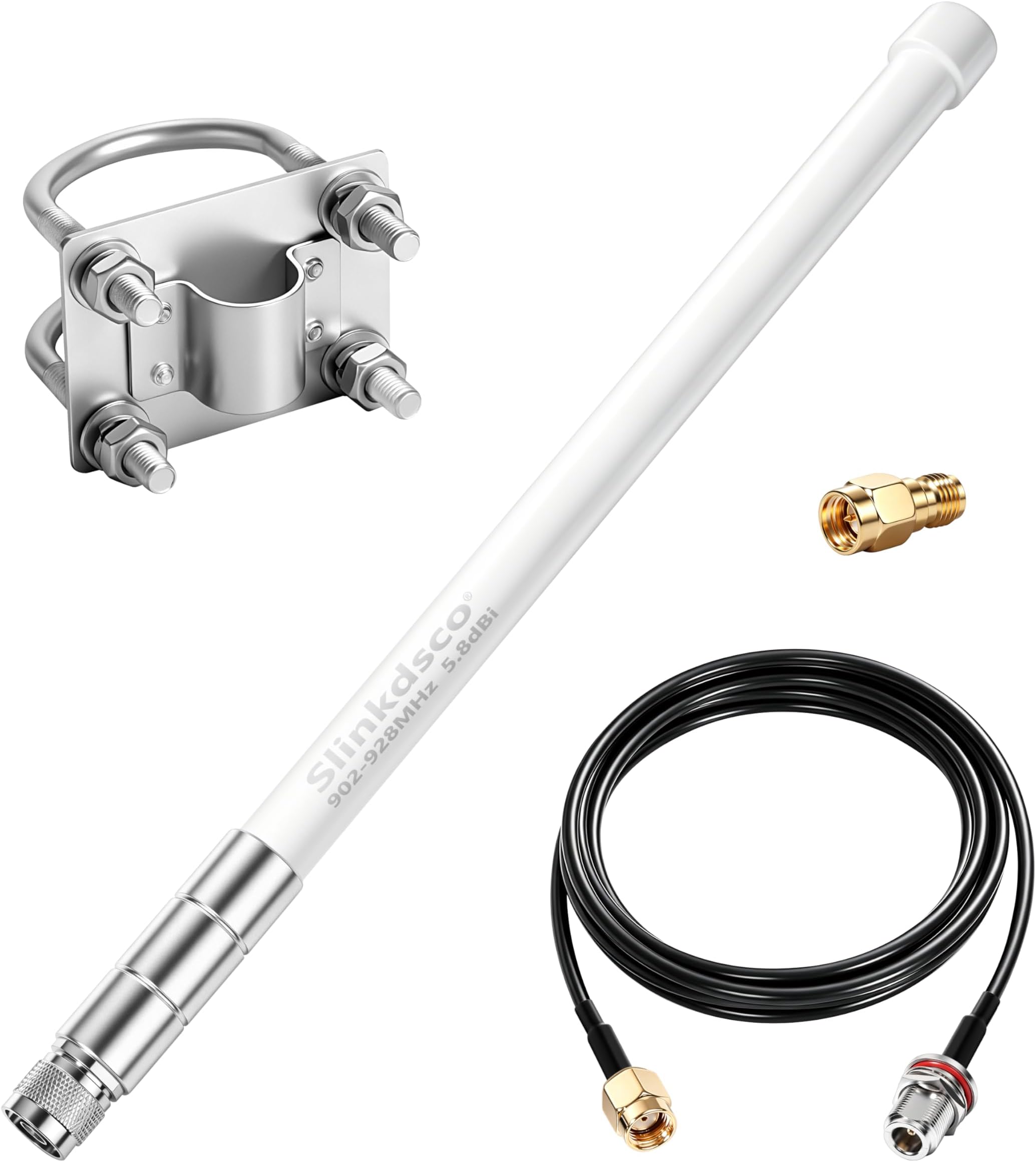 Waterproof 5.8dBi Meshtastic Lora 915MHz Fiberglass Antenna with 20Ft Extension Cable for Heltec V3 V4 Meshtastic LORA32 RAK Module Board & Sensecap Solar Node, Slinkdsco