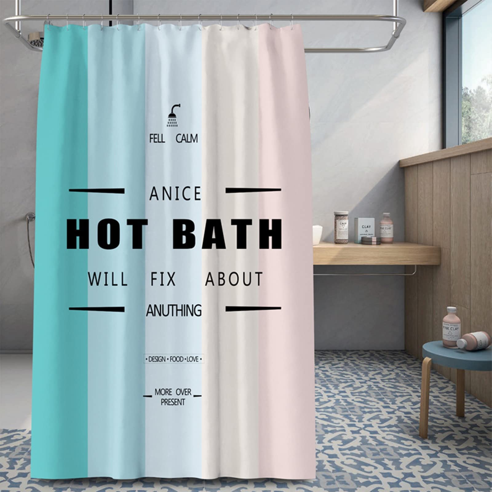 Rideau de douche polyester KnSam Hot Bath 150x200cm pour salle de bain
