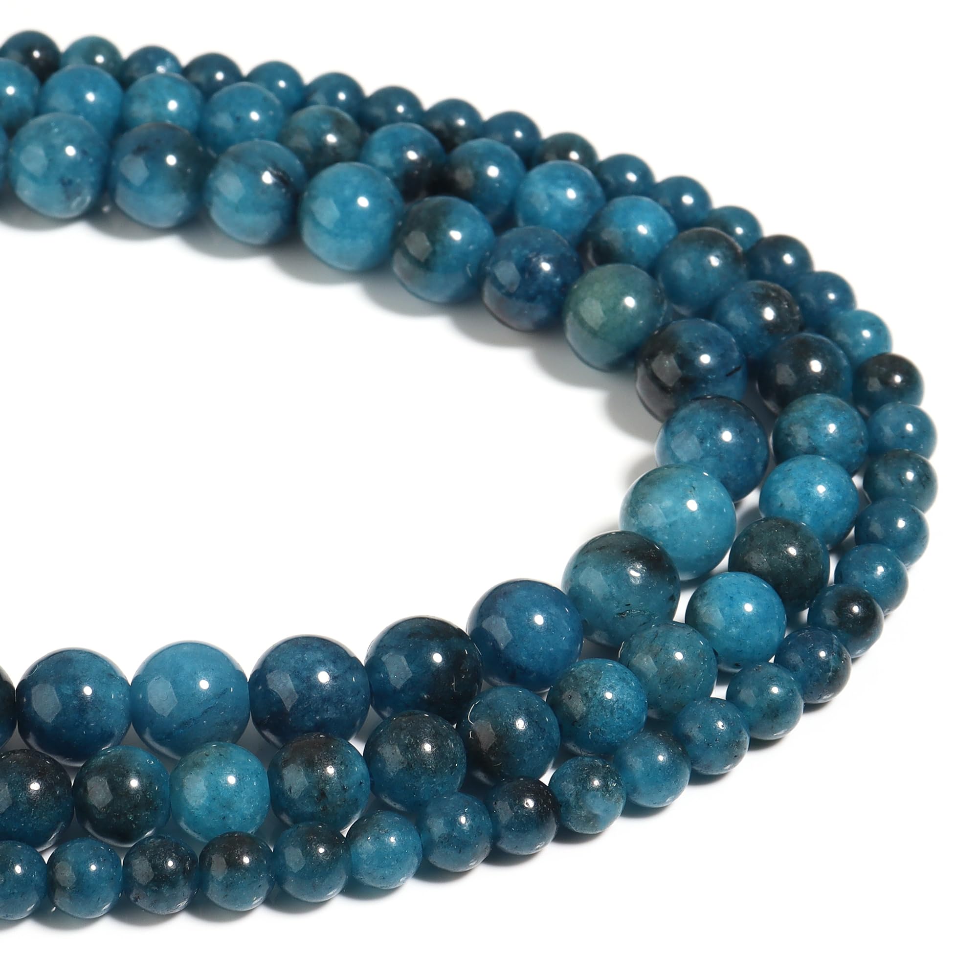 Naturstein Perlen blau Apatit 8mm poliert Runde glatte Edelstein Perlen für Schmuck machen 15 Zoll