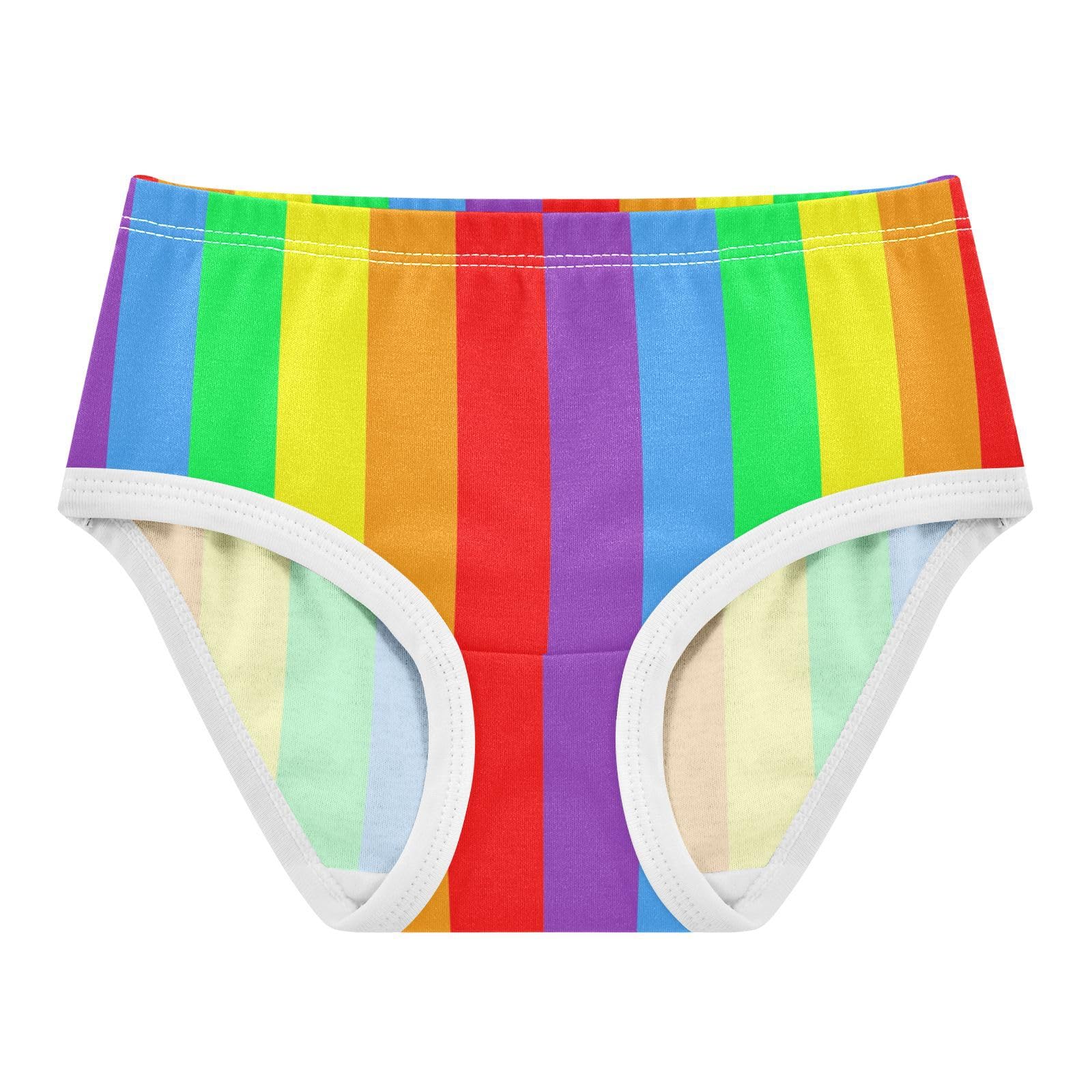 Rainbow Stripe Colorful Toddler Girlss Underwear 2T Rainbow Stripe Colorful