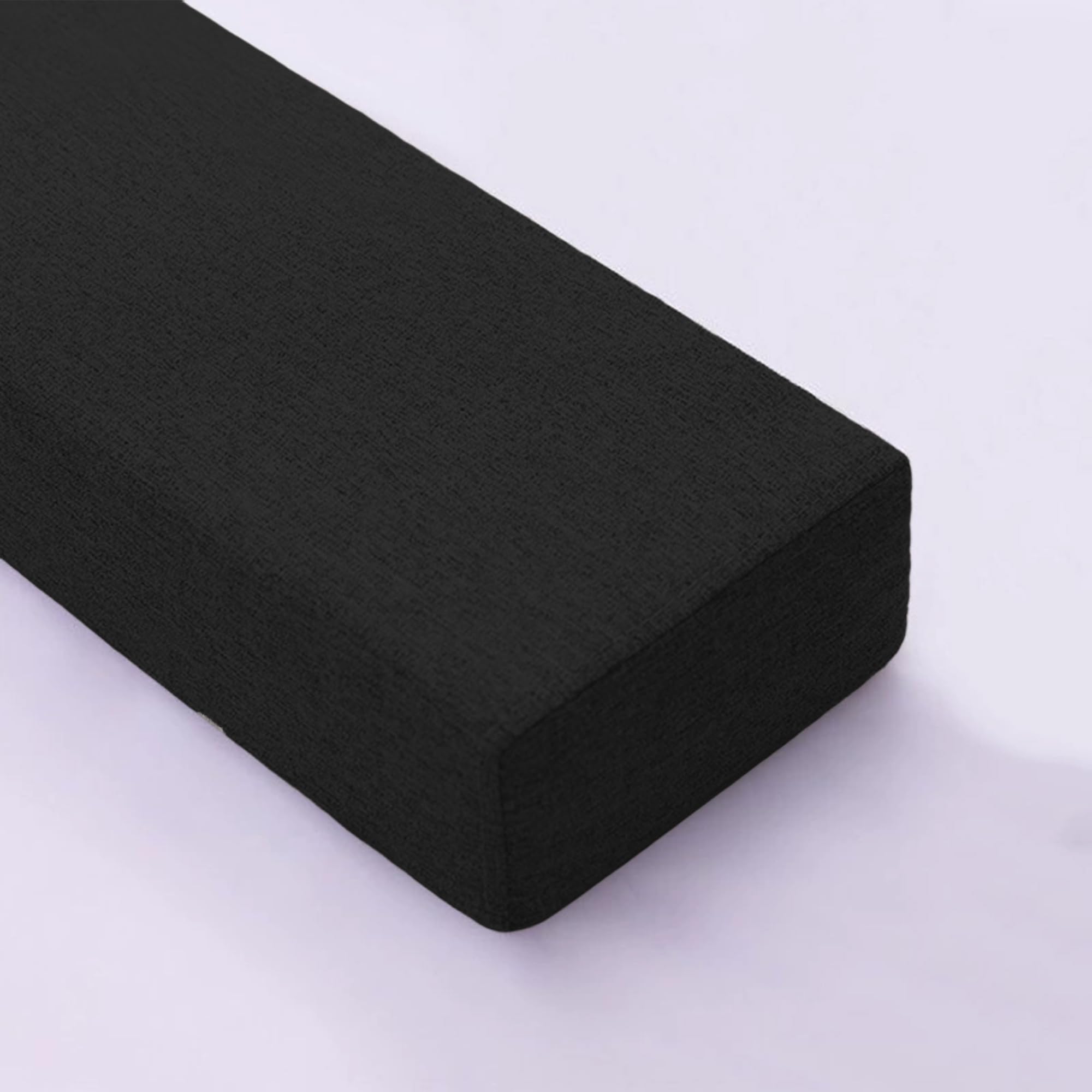 Cuscino di supporto rettangolare in schiuma ad alta densità, morbido estensore per materasso, per testiera del letto, divano, lavabile, con cerniera (200 x 10 x 18 cm, nero)