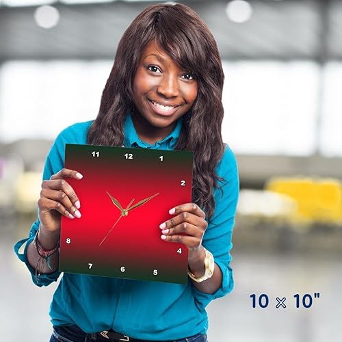 Miniatura 8 de 3dRose DPP_112050_2 Reloj de pared con color degradado negro rojo negro 132 x 132in