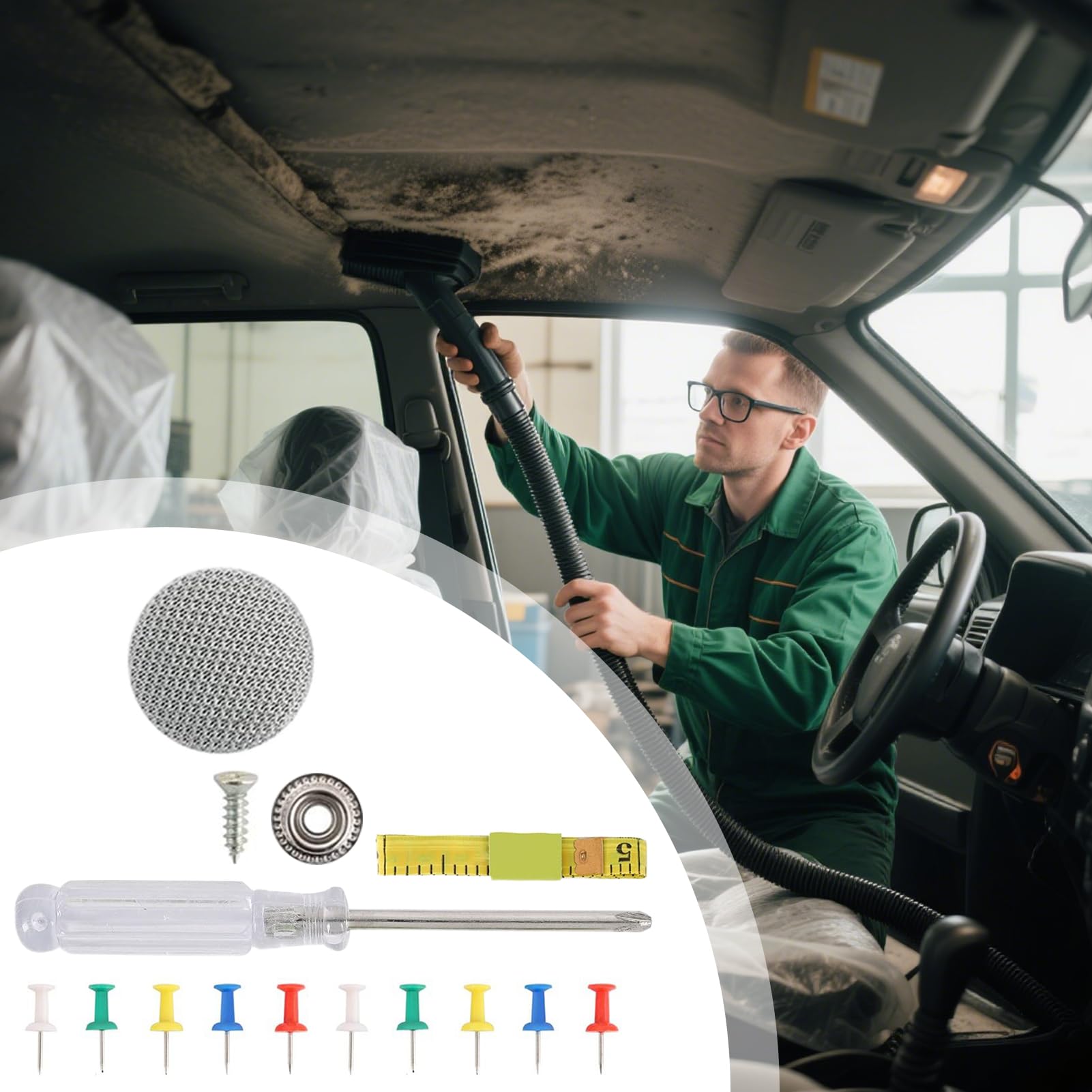 Kit Riparazione Cielo Auto,Bottoni Rivetti per Auto | Fibbia Fissaggio Con Strumento Installazione Per Furgone Tetto Apribile