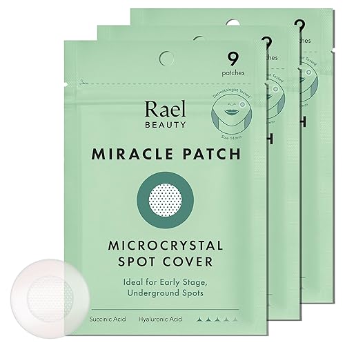Rael Miracle - Cubierta para manchas de microcristal hidrocoloide parches para manchas de acné con aceite de árbol de té etapa temprana 27 unidades