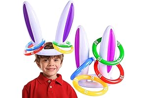 Score Ring - 2 Pack Easter Inflatable Bunny Rabbit Ears Ring Toss Party Games