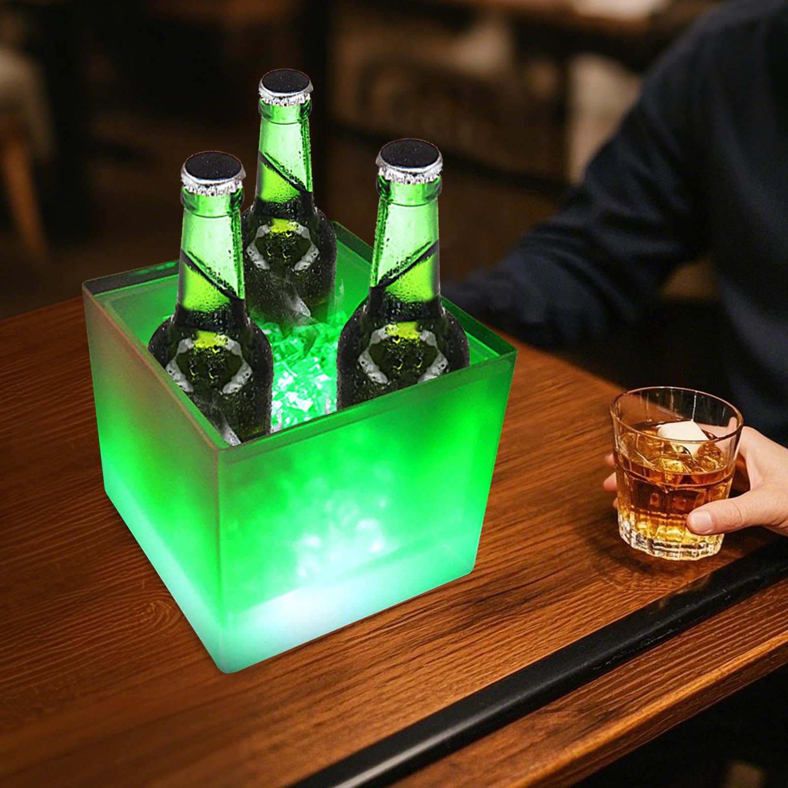 Seau à glace LED de 3,5 l pour garder le champagne au frais toute la nuit