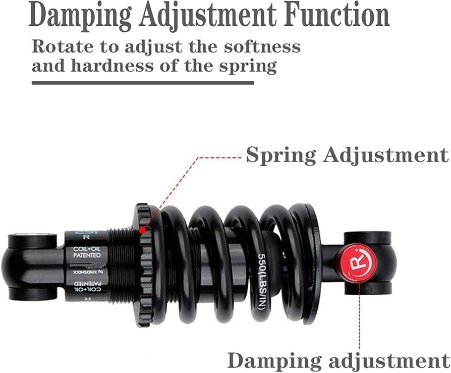 Amazon.co.jp: MTBリアショック アブソーバー 165mm 山 調整可能な