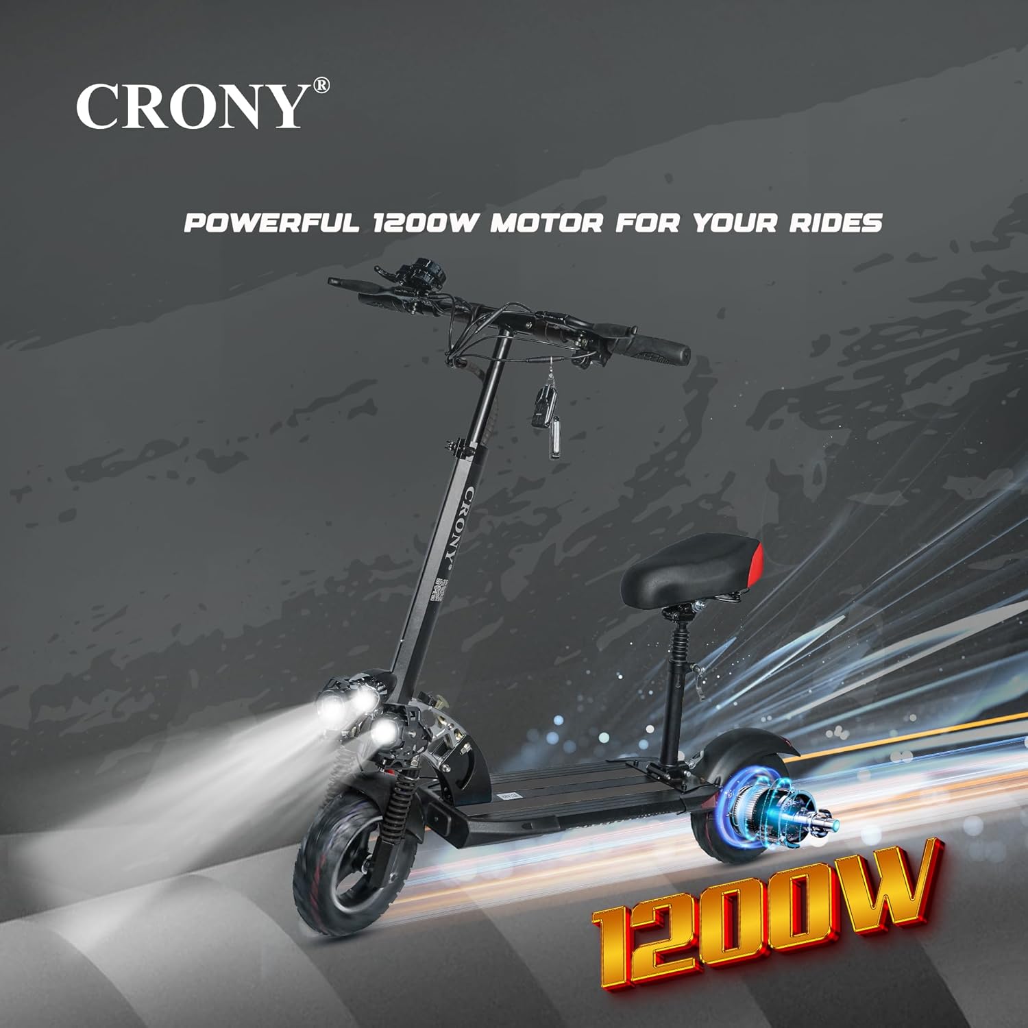 CRONY V10 Electric Scooter with 1200W motor highlighted