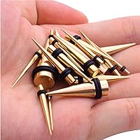 Vista 16 de BodyJ4You kit de 37 piezas de diferente calibre para dilatar perforaciones de oreja, aceite de jojoba, 14G-00G, acero quirúrgico Negro