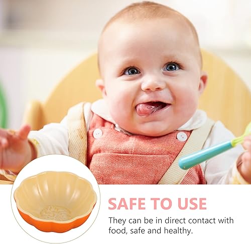 Miniatura 3 de SEWACC Cuenco de cerámica para sopa con forma de calabaza, cuenco de cerámica con forma de fruta, tazón pequeño para servir, cuencos de cereales de