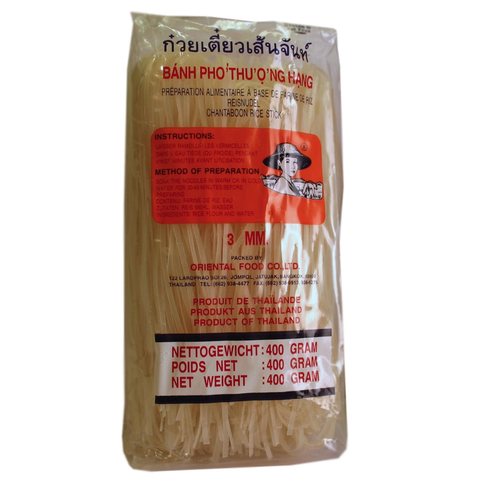 1Karton 34x400g Farmer Reisnudeln 3mm für Pho Suppen oder Pad Thai