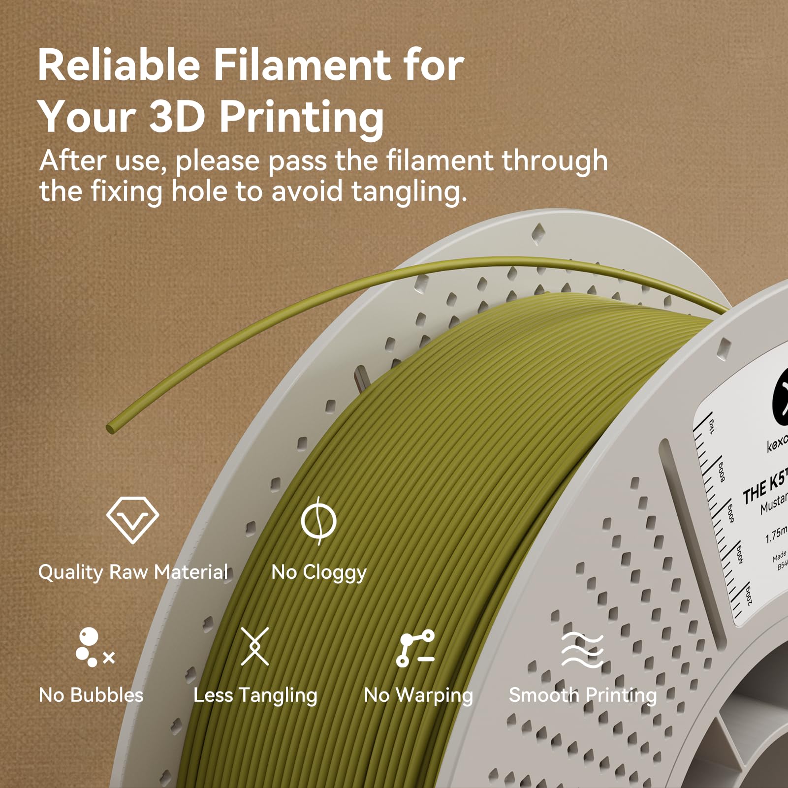 kexcelled PLA Mat Filament pour Imprimante 3D 1,75 mm +/- 0,03 mm, Texture de Couleur Mat, Convient à la Plupart des Imprimantes FDM, Bobine de 1 kg (2,2 lbs), Rouge Chelsea