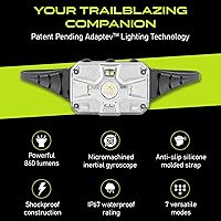 Vista 5 de Panther Vision Adaptev - Linterna frontal recargable LED con giroscopio inercial - Linterna LED con linterna ultra brillante con rojo e impermeable