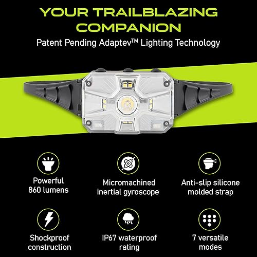 Miniatura 5 de Panther Vision Adaptev - Linterna frontal recargable LED con giroscopio inercial - Linterna LED con linterna ultra brillante con rojo e impermeable