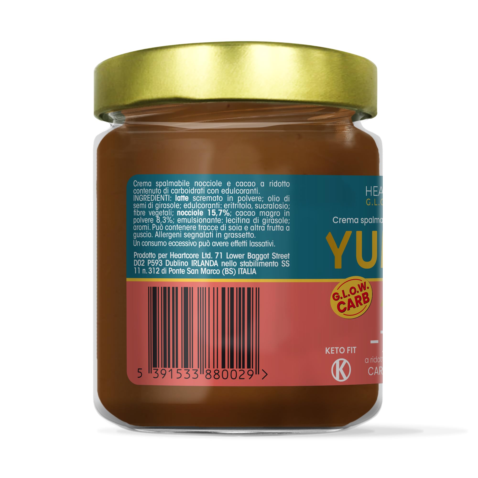 YUMAH - Crema Spalmabile Cioccolato e Nocciole 200g, -70% Carboidrati, Senza Zuccheri, con Eritritolo, Low Carb, Ideale per Dieta Chetogenica, Alto Contenuto Proteico (3 Vasetti)