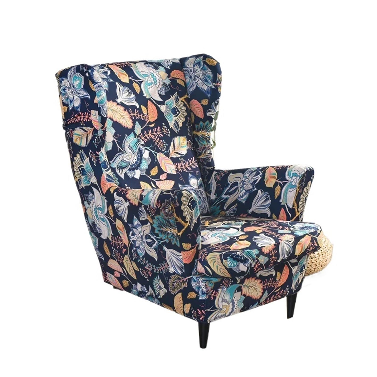 GCYEIDMA Wing Chair Slipcover Elastic Wing Chair Cover Stretch Sofa Slipcovers Sloping Armchair Case with Seat Cushion Covers(A3 Wingchair Cover)