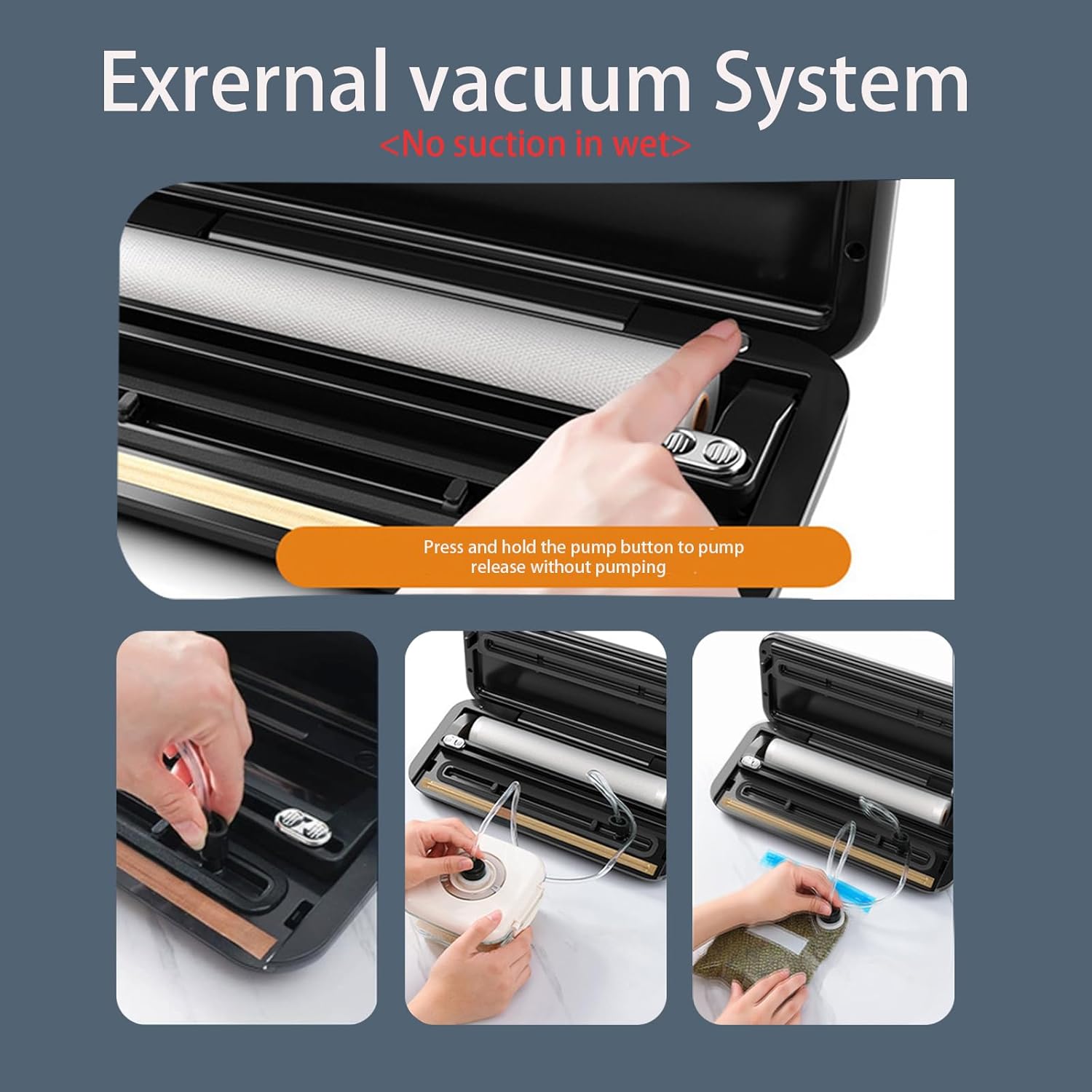 Vacuum Sealer Machine, Food Sealer Machine 85kpa Automatic 8-in-1 for Food Saving Dry/Moist Mode with Build-in Cutter&Storage, Air Suction Hose,Vacuum Bags 20 pcs - Image 6