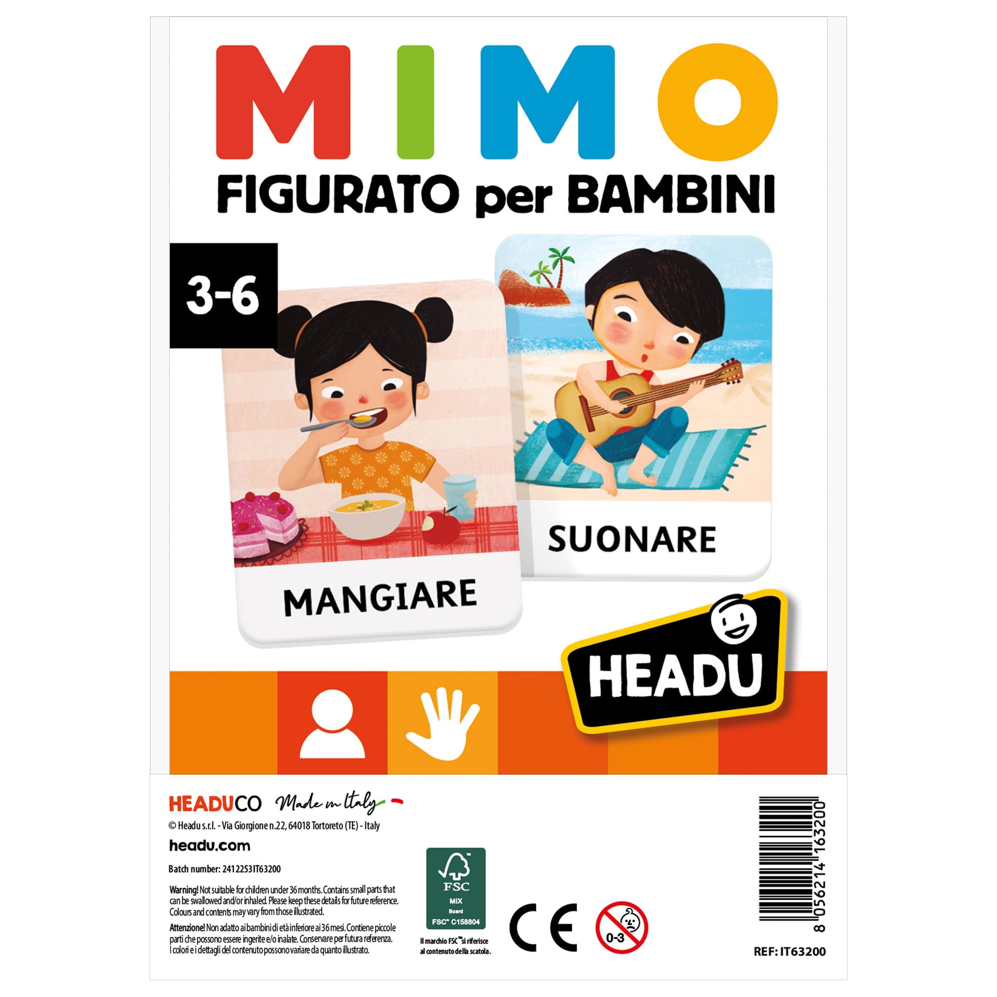 HEADU - Mimo delle Azioni per i Bambini - Emozioni, Lessico e Coordinazione Corporea | Gioco Educativo Bambini 3-6 Anni, Imparare Linguaggio Non Verbale, Idea Regalo Natale Pasqua, Made In Italy - 3