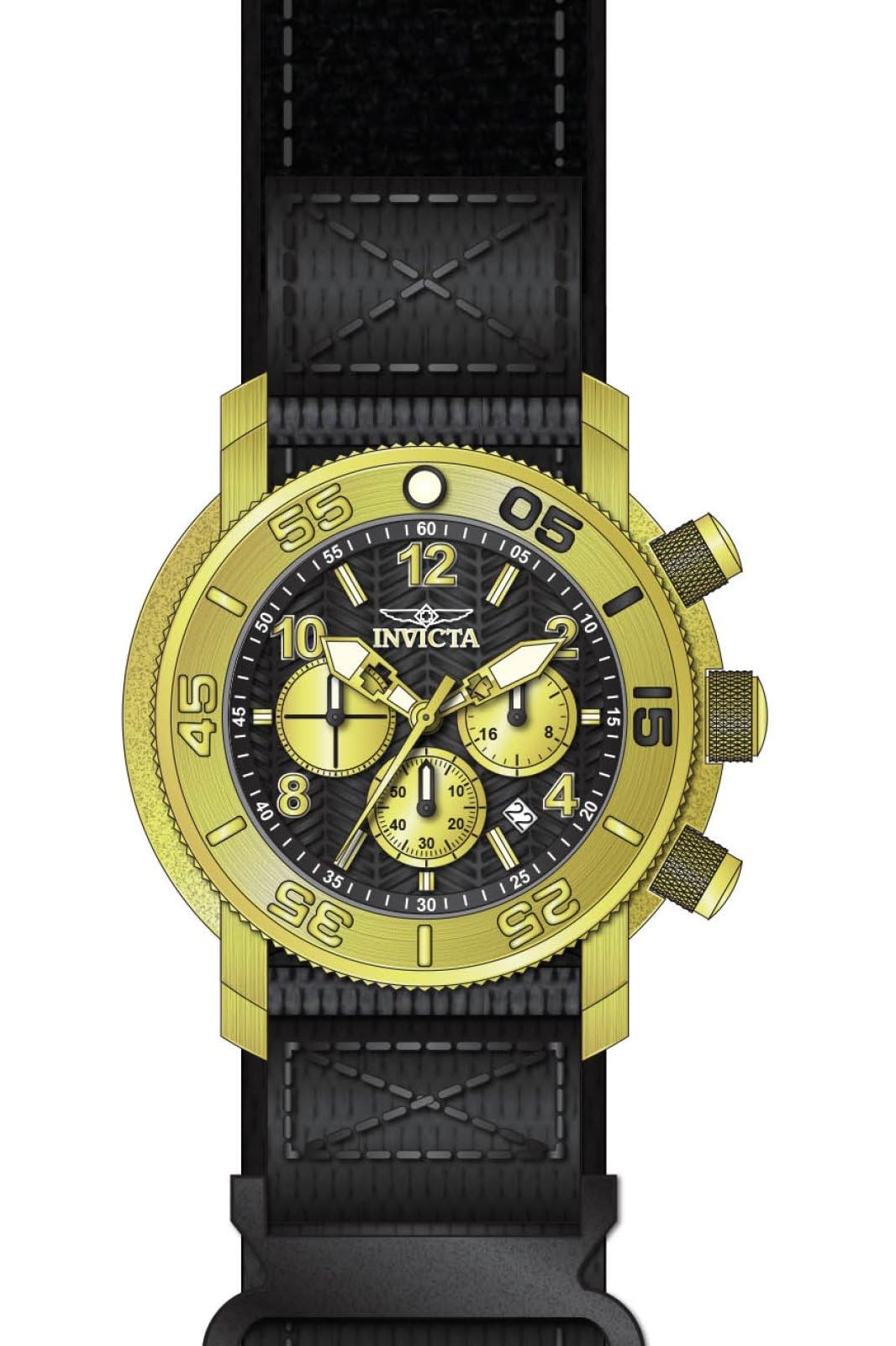 INVICTA Coalition Forces 50098 Reloj de Hombre - Movimiento de Cuarzo - Acero Inoxidable con Esfera Negra - 50 mm
