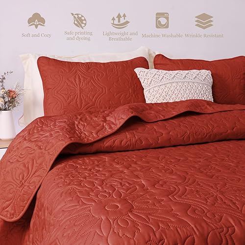 Miniatura 4 de Whale Flotilla Juego de edredón de 2 piezas, tamaño individual, suave juego de ropa de cama ultrasónica en relieve, colcha ligera con patrón bohemio