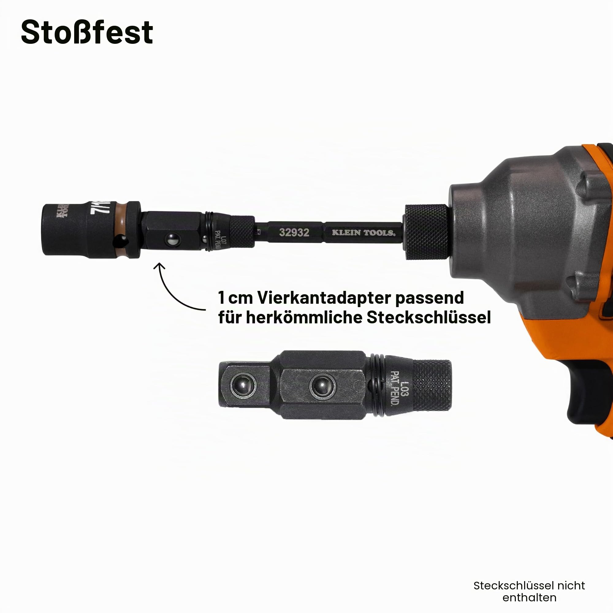Klein Tools, 32517HD KNECT, 17-in-1 Schlagfester Hybrid-Schraubendreher/Steckschlüssel, Magnetisch, Mit Wechseleinsatz, 11 Bits, 3 Steckschlüssel, Bithalter, Vierkantadapter