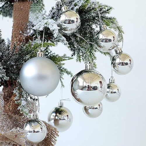 Miniatura 67 de AMS 2.36''/60mm 34ct Christmas Ball Large Ornaments Party Decorations Shatterproof Festival Pendant Hangings for Xmas Tree Decor (60mm, Purple)