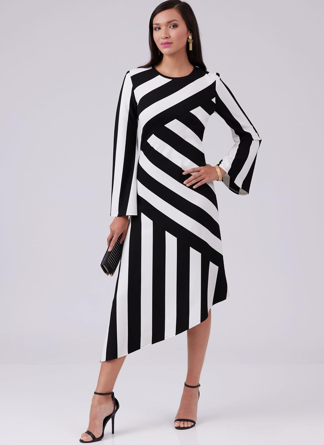 McCall's M8448Y5 Misses' Striped or Color Block Knit Dress Sewing Pattern Packet, Design Code M8448, Sizes 18-20-22-24-26