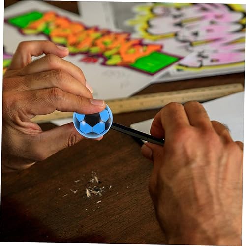 Miniatura 2 de STOBOK 20 mini balones de fútbol, mini lápices de fútbol, sacapuntas de mano, sacapuntas de oficina, accesorio de lápices, sacapuntas manuales,