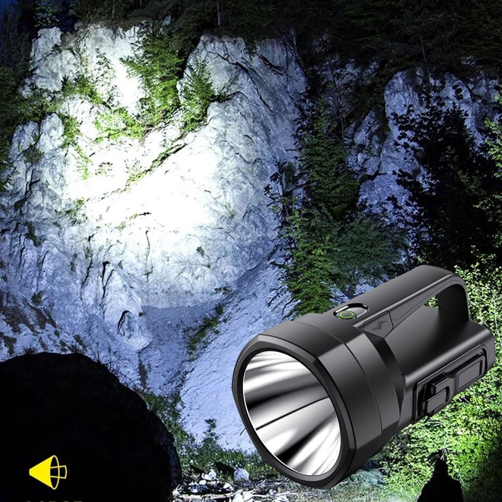 Torcia Elettrica Super Luminosa Per Esterni Alimentata A Mano, Torcia Elettrica A Manovella Per La Sopravvivenza All'aperto A Dinamo Con Interfaccia Di Tipo C