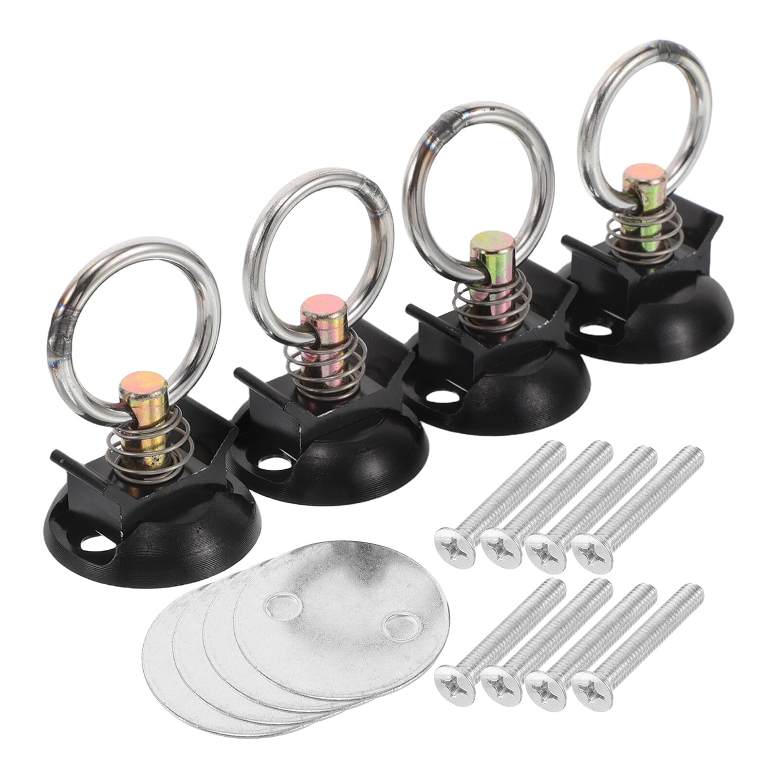 Kit de Puntos de Anclaje Redondos para Amarre de Motocicleta 4 Unidades Acero Resistente Sistema de Anclaje de Remolque para Carga Segura en Exteriores y Transporte