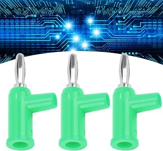10pcs Stackable Banana Plug, 4mm/0.2in Banana Plug, Solderless Brass Standard Size Stackable Banana Connector for Security Accessories(Green)