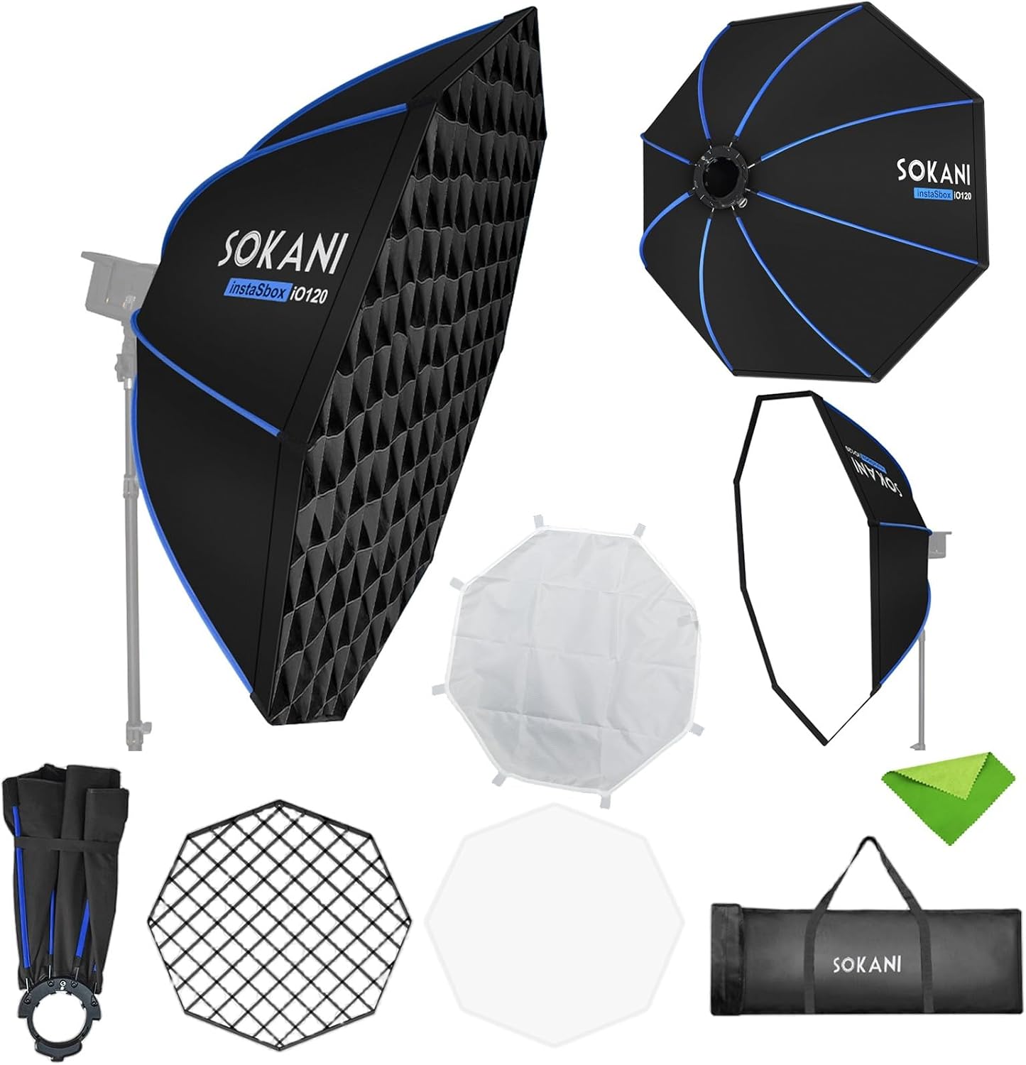 Sokani 47.2"/120cm Octagonal Softbox, Bowens Mount with Honeycomb Grid