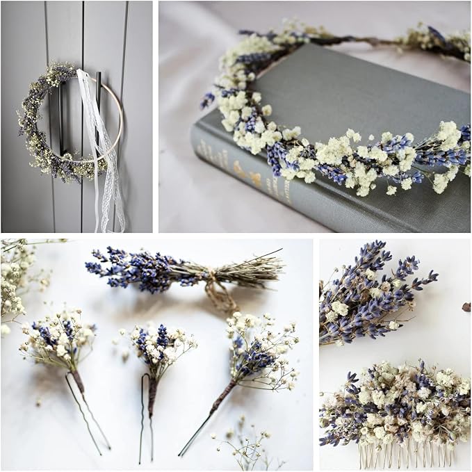 Ramo de lavanda y gypsophila secos, pack de 2 miniatura 4