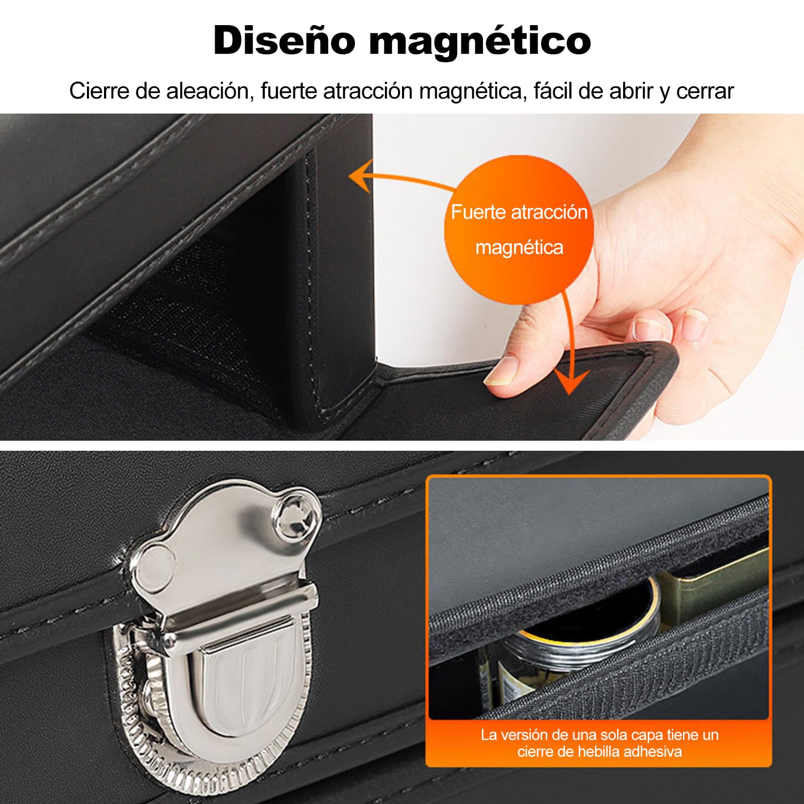 Ergocar Organizador de Maletero, Doble Capa Plegable para Almacenamiento, Cuero de PU Con Tapa, Impermeable y Duradero para Coches y SUV