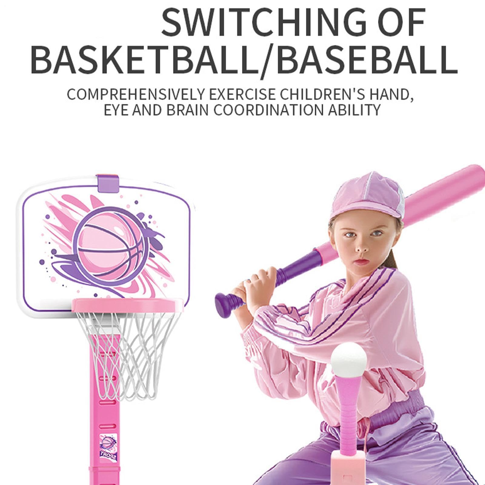 Cerchio da basket per bambini, per interni | Giocattoli di taglio regolabili in altezza, set di giocattoli sportivi coperti per 1-8 anni