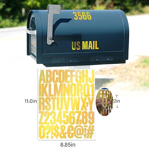 Vista 92 de Calcomanías de letras, 300 piezas, 30 hojas, vinilo autoadhesivo, impermeable, números de buzón, alfabeto para buzón, ventana, puerta, letrero, Negro