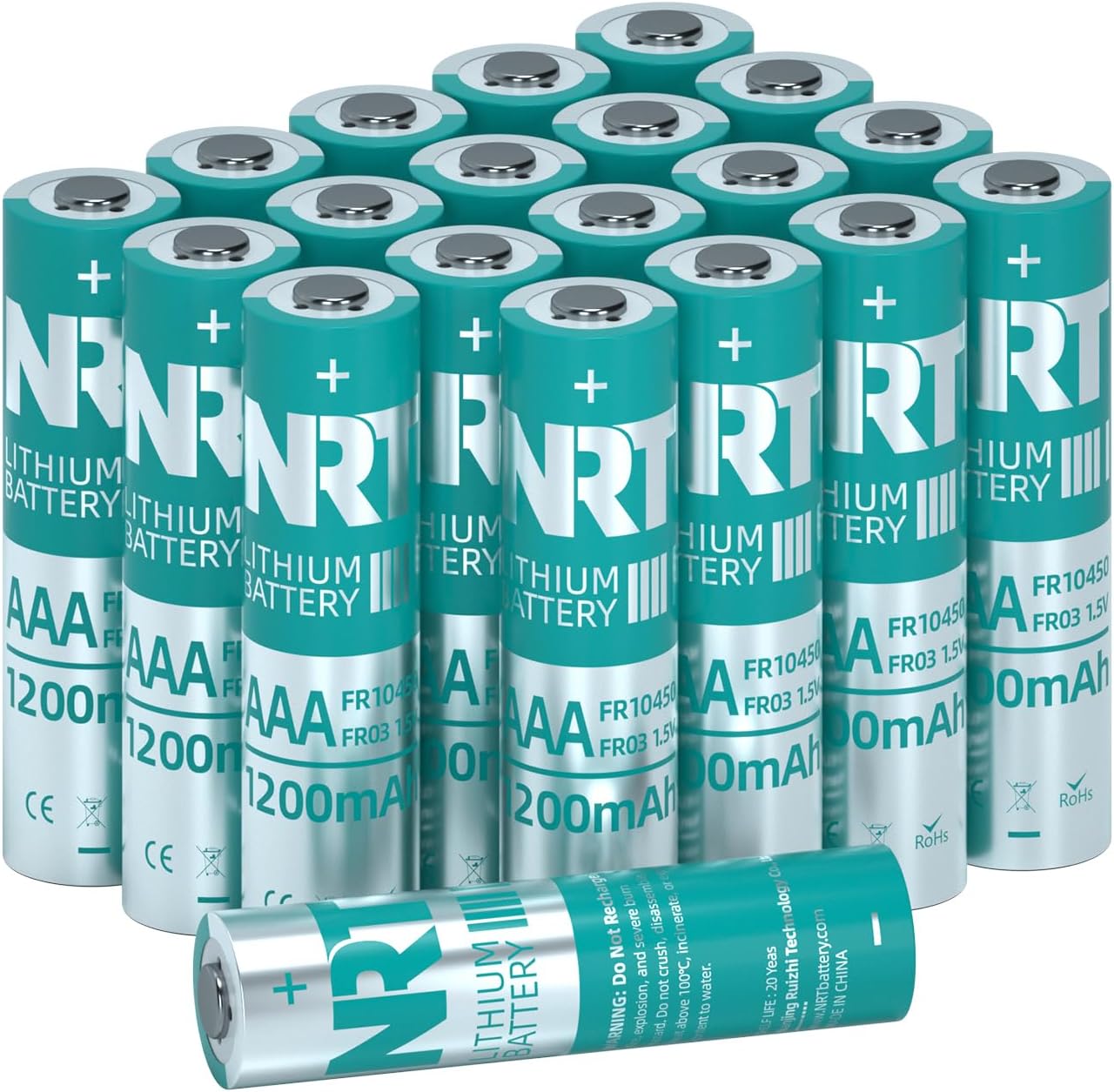 NRT AAA Batteries, Triple A, 1.5V 1200mAh Longer Lasting