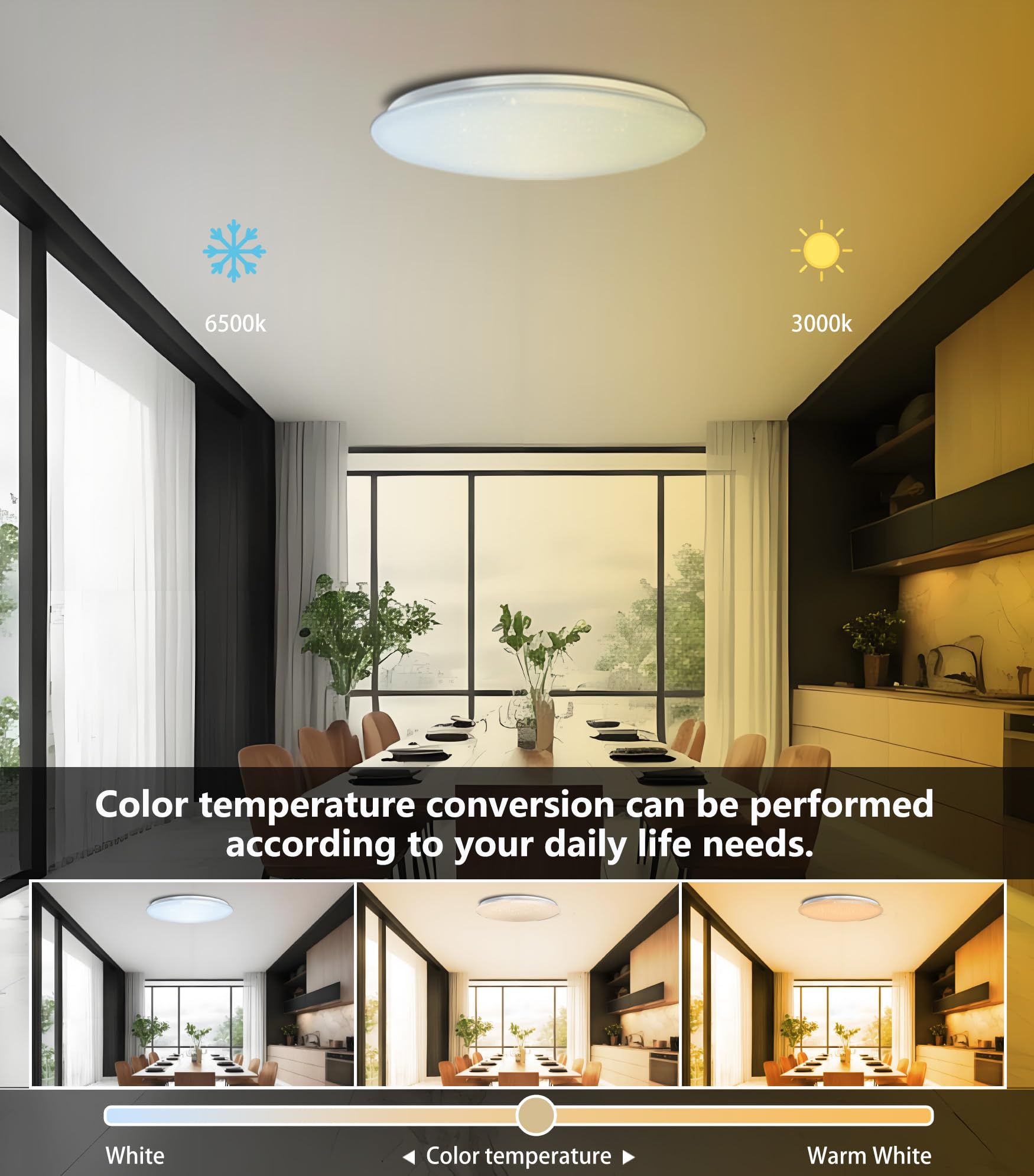 YY Plafoniera musicale LED con altoparlante Bluetooth Φ50cm 55W controllo vocale e APP Compatibile con Alexa/Google Home Cambio colore RGB Regolazione colore dimmerabile con telecomando