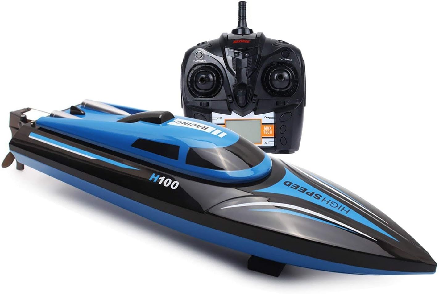 RC Boat,KingPow H100 Remote Control Boat with High Speed 18MPH 2.4GHz Fast RC Racing Boat for Lakes/Pools/Ponds (Boats Only Works in Water)