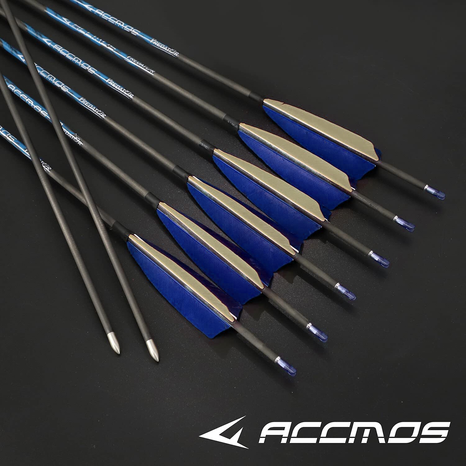 12pcs Diamètre Intérieur 4.2mm .165" 22-32 Pouces Flèches Spine 300 350 400 500 600 700 800 900 1000 Adulte Jeunesse Flèche Carbone avec Encoche Rotative pour Arc à Poulies et Arc Recurve Style1