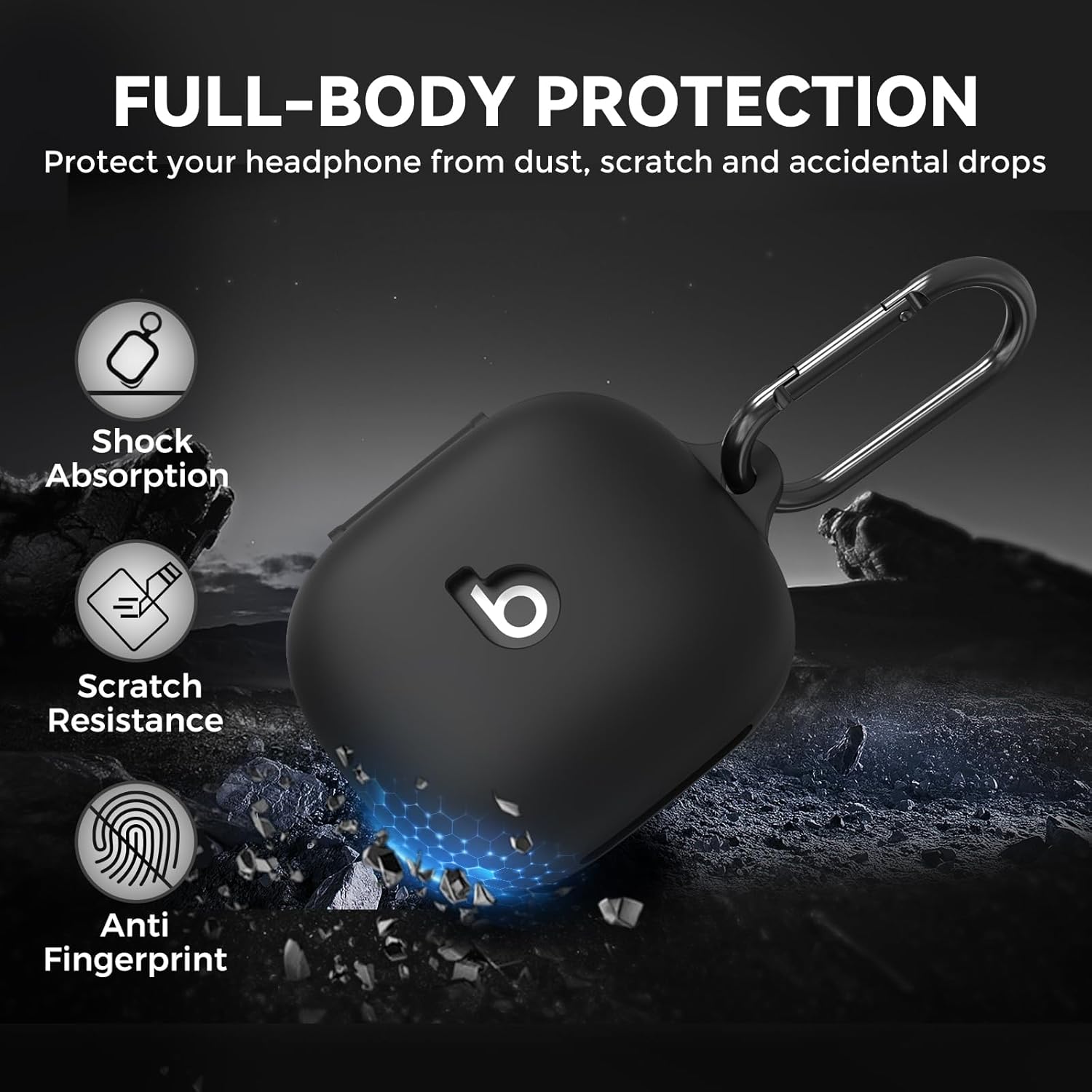 AhaStyle Silicone Case for Beats Powerbeats Fit (2025) with Cleaning Kit & Carabiner [Top Logo Visible] Shockproof Full Protective Skin Case Cover Compatible with Beats Powerbeats Fit 2025 - Image 5