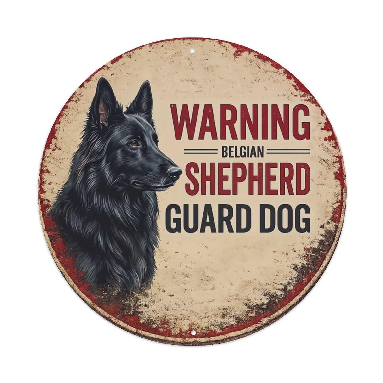 Tgrcjimh Style Metal Tin Sign Vintage Warning Belgian Shepherd