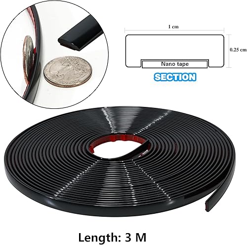 Miniatura 2 de Moldura para despegar y pegar de 9.8 pies, color negro brillante, impermeable, para paredes, bordes, marcos de ventanas, azulejos de salpicaduras,