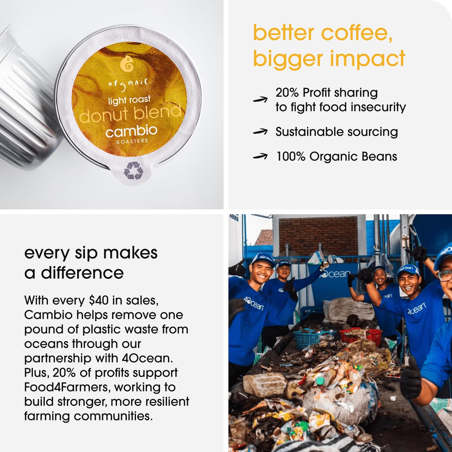 Cambio Roasters Donut Blend Light Roast Organic Coffee Pods - The Only Organic Recyclable Aluminum Coffee Pods, Small Batch Roasted, Keurig Compatible, Balanced Flavor, Longer Lasting Freshness, 60 Count - Image 7